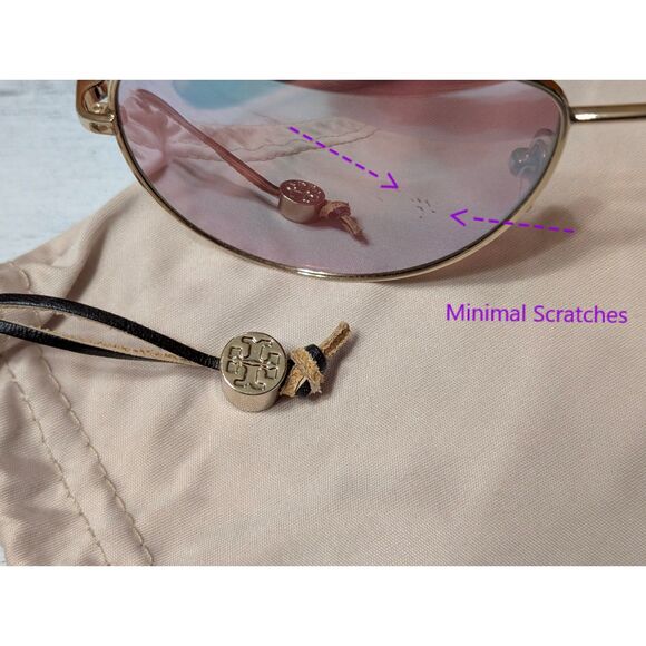 Tory Burch TY6070 Rose Gold Aviator Sunglasses – Complete Set with Case & Cloth - Picture 8 of 8